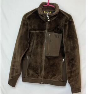 Mountain Hardwear Women's M Brown Fuzzy Fleece Zip Front Long Sleeve Jacket Cozy